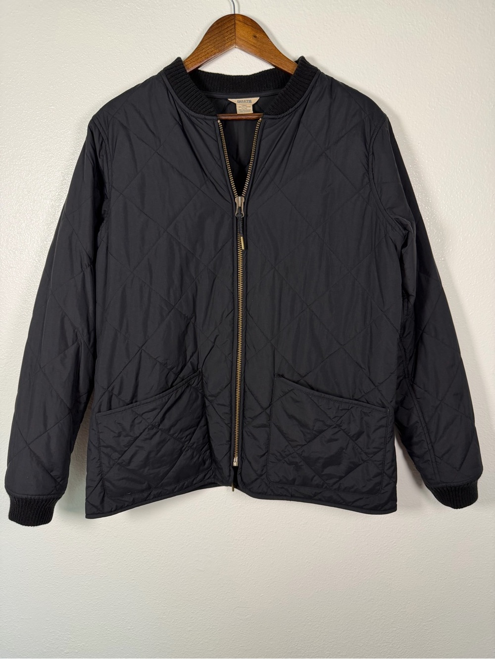Duluth Trading Co Black Quilted Zip-Front Jacket